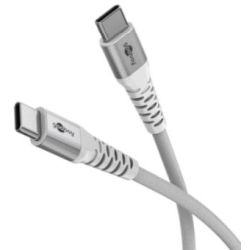 Goobay USB-C (ST-ST) 3m Verbindungskabel Textilmantel White (70195)