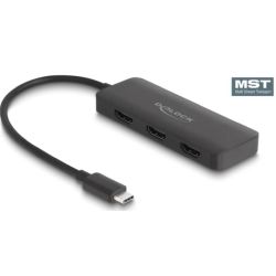 USB-C > 3x HDMI Splitter MST 4K 60Hz (schwarz, 15cm) (88040)
