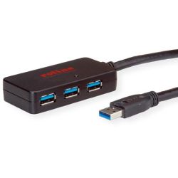 Aktives USB 3.0 Verlängerungskabel 10m + 4-port USB-Hub (12.04.1097)