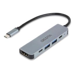 Dicota USB-C 5-in-1 Video Hub 4K PD 100W silver (D32060)