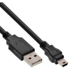 Kabel USB-A 2.0 zu USB Mini-B 5-polig 5m schwarz (33107L)