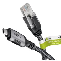 Ethernet-Kabel LAN-Adapter USB-C zu RJ45 1.5m grau (70697)