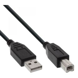 InLine USB 2.0 Kabel, A an B, schwarz, 0,5m (34550X)