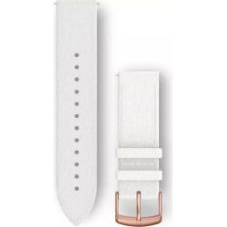 Schnellwechsel Ersatzarmband 20mm Leder weiß/rosegold (010-12691-0B)