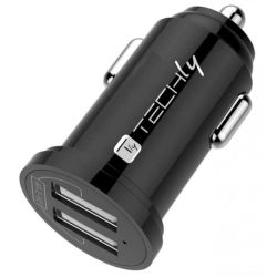 Techly Autoladegerät 2p USB A 5V/2.4A schwarz (IUSB2-CAR5-A24)