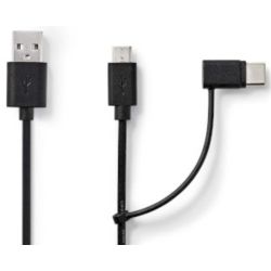 2 in 1-Kabel | USB 2.0 | USB-A Stecker | USB Micro-B S (CCGL60610BK10)