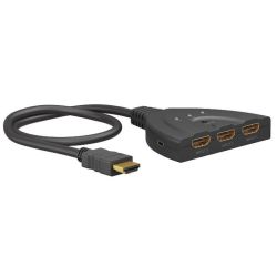 HDMI-Umschaltbox 3 auf 1 (4K @ 60Hz), HDMI Switch (schwarz, 55 (58488)