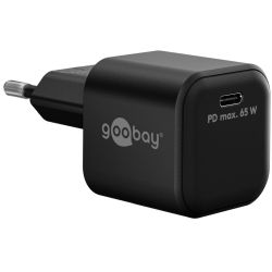 USB-C Schnellladegerät Nano, PD, GaN, 65 Watt (schwarz, 1x US (65369)