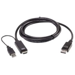 ATEN 2L-7D02HDP True 4K HDMI zu DP Kabel 1,8m (2L-7D02HDP)