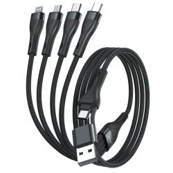 4smarts USB-C/A Multi-Ladekabel 4in2 1,2m, schwarz (541023)