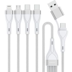 4smarts USB-C/A Multi-Ladekabel 4in2 1,2m, weiß (541024)