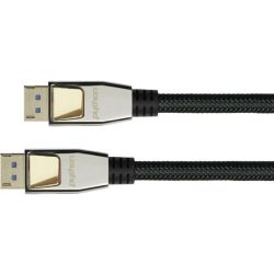 Python Python DisplayPort 2.0 Kabel Nylongeflecht schwarz 0,5m (DP20-PY005)