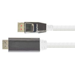 Python Python DisplayPort 1.4 an HDMI 2.0 Kabel Nylong. weiß 3m (GC-M0223)
