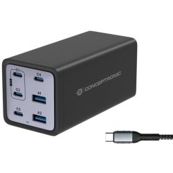 CONCEPTRONIC Ladegerät 4Port 200W,4xUSB-C,2xUSB-A +3-in-1  (OZUL06BE)