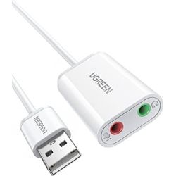 USB-A zu 3.5mm External Stereo Sound Adapter weiß (30143)