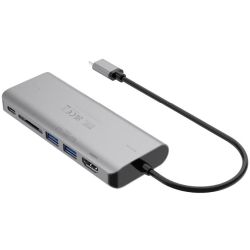 DELTACO USB-C Dockingstation HDMI/RJ45/2xUSB/SD space gr (USBC-HDMI24)