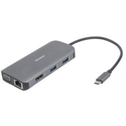 DELTACO USB-C Dockingstation 3xUSB/SD/microSD/RJ45/HDMI  (USBC-HDMI25)