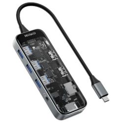 DELTACO USB-C Dockingstation 3xUSB/SD/microSD/2xHDMI/RJ4 (USBC-HDMI30)