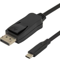 DELTACO 8K USB-C/DisplayPort Kabel 7680x4320 30Hz 1m s (USBC-DP-BI100)