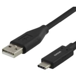 Deltaco USB-C zu USB Kabel 1,5m 3A schwarz (USBC-1005M)