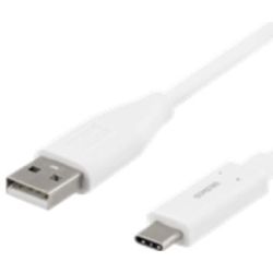 Deltaco USB-C zu USB Kabel 1,5m 3A weiß (USBC-1010M)