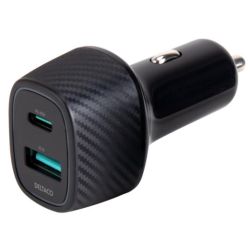 Deltaco KFZ-Ladegerät 63W 1x USB/1x USB-C schwarz (USBC-CAR123)