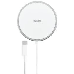 DELTACO Ladegerät Wireless USB-C 1m weiß (QI-1034)