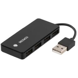 DELTACO USB-A 2.0 Hub 4x USB schwarz (UH-480)