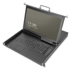 DIGITUS 17 HD LCD KVM Konsole, 8-Port VGA, DE Tastatur, (DS-72220-2GE)