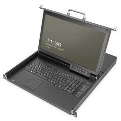 DIGITUS 17 HD LCD KVM Konsole, 1-Port VGA, DE Tastatur, (DS-72220-1GE)
