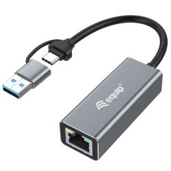 Equip Adapter USB-C -> RJ45 10/100/1000/2500 Mbps + USB-A (133495)