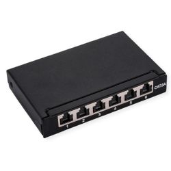 ROLINE Mini-Patchpanel, 6xRJ45 geschirmt Kat.6A/Kl.EA, 0, (26.11.0299)