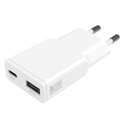 4smarts Netzladegerät PDPlug Duos Slim 20W GaN 1C+1A, weiß (541122)