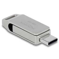 DELOCK USB-Stick 5 Gbps USB-C + Typ-A 256 GB - Metallgehäuse (54008)