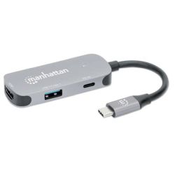 MANHATTAN 3-in-1 Dock USB-A/USB-C PD 4K60 HDMI USB USB-C PD (190299)