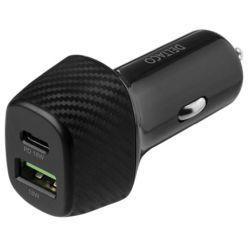 Deltaco KFZ-Ladegerät 36W 1x USB/1x USB-C schwarz (USBC-CAR120)