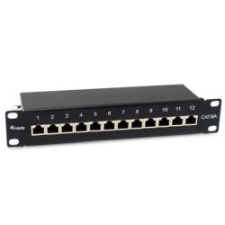 Equip Patchpanel 12x RJ45 Cat6A 10 FTP 1HE Premium  schwarz (326623)