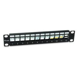 Equip Patchpanel 12x Cat6A 10 FTP 1HE Keystone Montage   sw (769331)