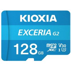 Kioxia EXCERIA G2 R100/W50 microSDXC 128GB Speicherkarte (LMEX2L128GG2)