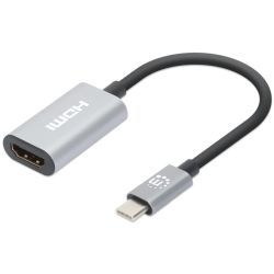 Manhattan MANHATTAN USB-C auf HDMI-Adapter 4K 60Hz Alu Space grau (153973)
