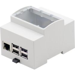 Hutschienen Gehäuse grau für Raspberry Pi Modell B+ (HE-Case-Huts)