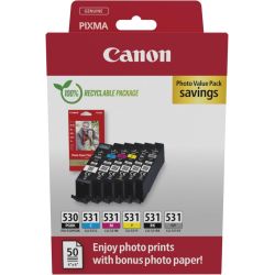 Canon PGI-530/CLI-531PGBK/C/M/Y/BK/GY Tintenpatronen Value Pack (6117C004)
