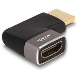 Delock Adapter HDMI-A Stecker zu HDMI-A Buchse gewinkelt schwarz (60082)