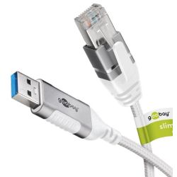 Ethernet-Adapterkabel USB-A 3.2 Gen1 > RJ-45 (weiß, 1 Meter) (74377)