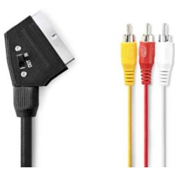 SCART-Kabel | SCART Stecker | 3x Cinch-Stecker | Verni (CVGL31130BK20)