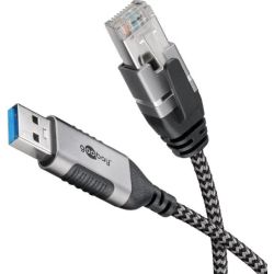 Ethernet-Adapterkabel USB-A 3.2 Gen1 > RJ-45 (schwarz/grau, 5  (74397)