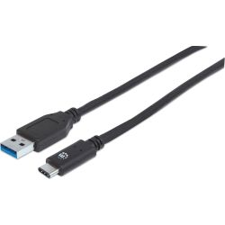 Kabel USB-A Stecker zu USB-C Stecker 0.5m schwarz (354639)