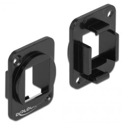 DELOCK Keystone Halterung 1 Port D-Type (XLR) sw Metall (86745)