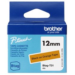 Btag-T31 Beschriftungsband 12mm schwarz auf orange (BTAGT31)