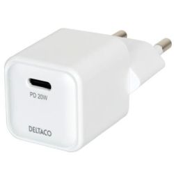 Deltaco PD Mini-Ladegerät 20W USB-C weiß (USBC-AC150)